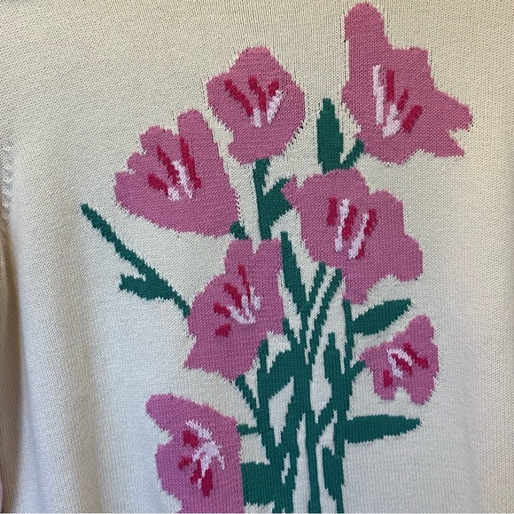 SOLD! NWT Weekend MaxMara Flora Cotton Sweater. Color: Beige/Pink. Spring - Picture 9 of 11